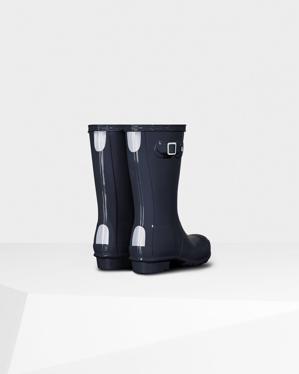 Hunter Original Big Gloss Rain Boots - Sale Clearance Kids Navy - HUZLBW394